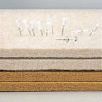 Bulletin Board, 24 x 18 inches Decorative Felt Pin Board, Vision Board Cork Board Alternative for Wall, Foldable Photo Board with 20 Pushpins - Oatmeal