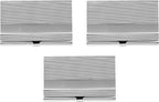 Stephanie Imports Set of 3 Slim & Minimalist Metal Business Card Holder Unisex Case (Silver Band Ridges)