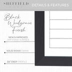 Sheffield Home Set of Two Family Planner Dry Erase Boards Featuring, Chore Chart, Shopping List, Weekly Meal Planner and Notes, 9x21 Inch, Black