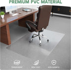 Office Chair Mat for Carpet - Clear Thick Desk Chair Mat for Carpet Plastic Floor Mats for Rolling Work and Gaming Chairs with Studs for Low Pile, Flat and No Carpeted Floors