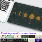 Dark Academia Mousepad Forest Green XXL Desk Mat Gold Moon Phases Large Extended Mouse Pad Gaming Laptop Keyboard and Mouse Mat Desk Pad, Non-Slip Rubber Base with Stitched Edges, 31.5x15.75 in