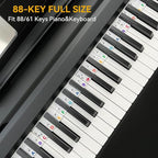BEATBIT Piano Notes Guide for Beginner, Removable Piano Keyboard Note Labels for Learning, 88-Key Full Size, Made of Silicone, No Need Stickers, Reusable and Comes with Box (Rainbow Colors）