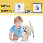 Large Clean Touch Ink Pad for Baby Handprints and Footprints – Inkless Infant Hand & Foot Stamp – Safe for Babies, Doesn’t Touch Skin – Perfect Family Memory or Gift, Blue Print Kit by Tiny Gifts