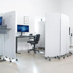 VIVO Freestanding 72 x 66 inch Privacy Panel, Mobile Cubicle Divider, x3 24 inch Wall Partitions, Gray, PP-3-T072G-M