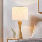 Large Drum Lamp shades Set of 2 Oatmeal Linen Lampshade 16" Top x 16" Bottom x 12" High (Spider) Farmhouse Lampshade for Table & Floor Lamp - Lampshades Replacement By GO&SO