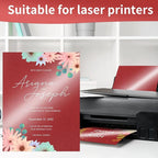 25 Sheets Red Shimmer Cardstock 8.5 x 11Inch Glitter Card Stock 92lb Heavyweight Printer Paper for Wedding Invitations, Crafts, Greeting Cards, Printing UAP18RE025