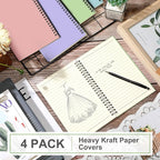Yahenda 4 Pcs Spiral Notebook Bulk A5 Journal Lined 8.3'' x 5.5'' Writing Composition Paper Small Notepad Subject Notebook for Students Office Business Back to School Supplies (Pastel Colors)