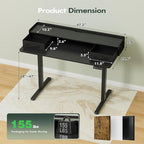 Homall Electric Standing Desk with 2 Drawers, Adjustable Height Computer Desk with Monitor Shelf Sit Stand Table with Splice Board Quick Install for Home Office (Black, 48 Inch)