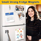 VNDUEEY 16 Pack Fridge Magnets Refrigerator Magnet, Gold Strong Magnets for Whiteboard, Magnetic Push Pins, Metal Magnet for Kitchen, Office, Classroom, School, Locker, Cruise Decor