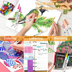 Caliart 34 Double Tip Brush Pens Art Markers, Artist Fine & Brush Pen Coloring Markers for Adult Book Cards Drawing Craft Kit Teacher Office Supplies