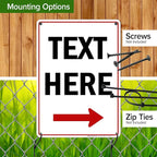 Custom Arrow,Custom Directional Sign, Right Arrow, 10x14 Inches, Rust Free .040 Aluminum, Fade Resistant, Made in USA by My Sign Center