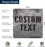 Custom Sign, Custom Street Sign, 11 Font Colors, 13 Font Styles, 4 Hole Options, 22 Sizes, 24x24 Inches, Rust Free DiBound, Fade Resistant, Made in USA by My Sign Center (Grunge Metal)