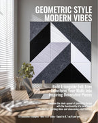 PebblingQ Felt Wall Tiles Bulletin Board, Modular Decorative Panels for Home Office, Kids Room, Classroom, DIY Geometric Design, Creative Photo Display Board, 18 Pack 11.8" Triangle Tiles(Ether)