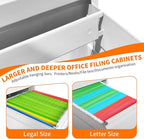OPTYMIRA Metal File Cabinet with Drawer Heavy Duty Locking File Cabinets Home Office Steel Filing Cabinet Vertical File Cabinets for Legal/Letter Size File,Assembly Required