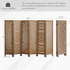 ALeesing 6 Panel Wood Room Divider Fully Assembled, Decorative Room Dividers and Folding Screens, 5.6Ft Room Divider Screen Freestanding Partition Wall Dividers for Home Bedroom Office, Brown