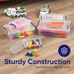 Superio Storage Bins with Lids, Clear Plastic Containers for Organizing, Stackable Totes, BPA Free, Odor Free, Organizer Boxes for Home, and Dorm (2 Pack, 22.7 Qt)