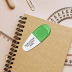 10 Magnetic Memo Holders Set - Customizable Text, Logo - Large Clip, Plastic - White Green