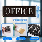 The Office Door Sign for Home and Business，Self-Adhesive Waterproof and Fade-Resistant Modern Brushed Silver Office Sign Sticker for House，Business，Door, Window（Silver）