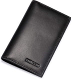 Slim Leather Credit Card Holder for Men & Women 8cc, Italian Calfskin (Black)