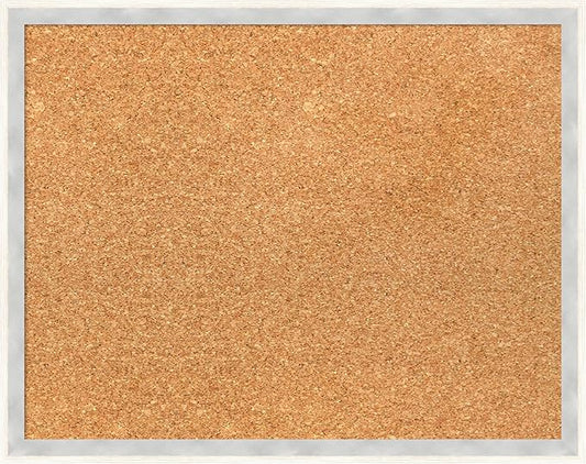 Amanti Art Natural Cork Board for Wall, 15x19 Vision Board with White Frame, Small Corkboard Office Decor for Home Organization, Modern Corkboard Pinboard to Display Items for Home Organization in