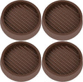 VOCOMO 3X3 Round Rubber Caster Cups, Non Slip Furniture Pads, Anti-Slip Gripper, Anti Skid Furniture Feet, Anti Slide Floor Protector for Bed Couch Table Chair Stoppers - Brown, 4 Pack