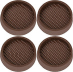 VOCOMO 3X3 Round Rubber Caster Cups, Non Slip Furniture Pads, Anti-Slip Gripper, Anti Skid Furniture Feet, Anti Slide Floor Protector for Bed Couch Table Chair Stoppers - Brown, 4 Pack