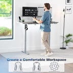 VIVO Electric 60 x 24 in Standing Desk, Memory Height Adjustment, 1B Series, Holds 220 lbs, One-Piece Dark Gray Top, Gray Frame, DESK-KIT-1G6G