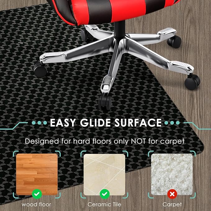 Vicwe Office Chair Mat for Hardwood Floor, 48" x 36" Chair Mats, Gaming Chair Mat for Hardwood, Easy Glide for Chairs, Multi-Purpose Floor Protector Desk Chair Mats for Home Office