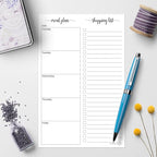 321Done Magnetic Meal Planning Pad, 5.5x8.5, Made in USA, M-F Weekly Menu Planner & Grocery List for Refrigerator, Perforated Tear Off Checklist (50 Pages), Thick Paper, Strong Magnet for Fridge