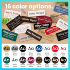 ExcelMark Custom Name Tag - Engraved Name Badge with Pin or Magnetic Backing, 16 Colors, 6 Fonts, and 2 Sizes to Choose from (Black w/Silver Letters, 1"x 3")