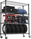 M MZG 4 Tiers Shelf 1400 lbs Steel Storage Shelving Utility Shelving Unit Steel Organizer Wire Rack for Home,Kitchen,Office,Garage Black 17.7" D x 47.2" W x 62.7" H