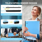 WOT I 4-Pack Telescoping 3 Ring Binder(0.75"), Expandable Flexible Binder - Patented Design for Easy Portability, Holds 160 Sheets, 4 Bright Colors, Perfect for School, Office&Home Organization