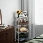 M MZG 1000 lbs 4 Tier Shelf Metal Storage Shelves Wire Rack Closet Organizers with PP Board for Garage Kitchen Bathroom Laundry Chrome 11.8" D x 21.7" W x 39.5" H