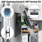 AboveTEK Universal Magnetic Tablet Mount, Swivel Tablet Stand, 360° Rotating Clamp Holder Fits 6-13" Display Tablets, Strong Attach to Metal Surface on Cabinet Whiteboard Kitchen Fridge Steel Car Door