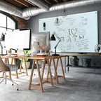 Magnetic Glass Dry Erase Board Frameless Wall Mounted White Board 40 * 72 WritingBoard Large Glass Board for Office School Home Accessory Tray, 3 Dry Erase Marker,4 Magnets and 1 Magnetic Eraser