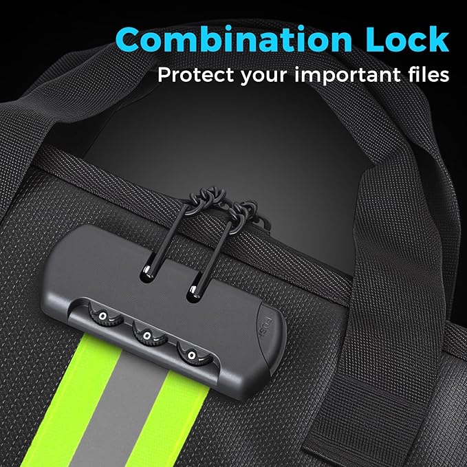 Accordion File Organizer with Combination Lock,Fireproof Expanding File Folder with Multi Pockets,13 Pockets Document Organizer with Handle & Labels,Portable Home Travel Safe Storage Letter A4 Files