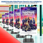 VAIIGO 4-Pack Poster Stand - Heavy Duty, Double-Sided, Adjustable Height Up to 80 inches, Outdoor Banner Stand - Black