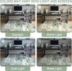 Office Chair Mat for Hardwood Tile Floor, Abstract 48"X 60" Desk Mats for Office Chair on Rolling Chairs Carpet, Desk Anti-Slip 1/5" Thick Rug for Computer Chair, Thin Low-Pile Floor Mat, Green