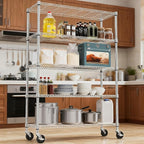 M MZG 5 Tiers Shelf 1750 lbs Steel Storage Shelving Utility Shelving Unit Steel Organizer Wire Rack for Home,Kitchen,Office,Garage Chrome 17.7" D x 47.2" W x 76.8" H