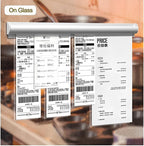 2 Pack Ticket Holders Receipt Holder for Restaurant, No Drill Restaurant Order Ticket Holders for Kitchen Office Walls Refrigerator Home Pubs Bars Cafes(19.6 Inch, Sliiver, 2p)