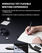 novium Hoverpen Interstellar - Space Black, Ballpoint Pen, Unique Conversational Starter, Premium Futuristic Design, Precision Flow Ink, Schmidt Ballpoint Cartridges