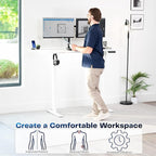VIVO Electric 63 x 32 in Standing Desk, Memory Height Adjustment, 1B Series, Holds 220 lbs, White Top White Frame, DESK-KIT-1W1W