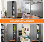 SUPEER 6 Doors Metal Lockers for Employees with 18 Hooks, Metal Employes Lockers with Ventilation Holes for School Garage Office Gym Home,Assembly Required,Dark Grey