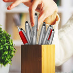 DISCOUNT PROMOS Custom Stylus Ballpoint Pens Set of 50, Personalized Bulk Pack - Black Ink, Great for Office, School, Business, Tradeshows, Events - Red