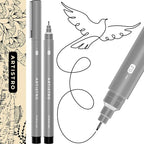 ARTISTRO Set of 2 Fineliner Pens, Black Micro Pens for Drawing, Waterproof Archival Ink, Ultra Fine Tip Pen for Illustration, Technical Pen, Sketching, Writing, Drawing, Journaling, Pair of Fine Tip