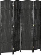 HOMCOM Room Divider, 4 Panel Folding Privacy Screen, 5.6' Tall Freestanding Partition for Home Office, Bedroom, Black