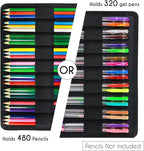 YOUSHARES 480 Slots Colored Pencil Case - Big Capacity Pen Case Organizer with Multilayer Holder large Colored Pencil Case (Purple Pink Rose)
