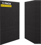 AUTORIFIC Acoustic Panels,5 Pack Sound Panels Noise Reducing for Walls,47.2"x23.6"x0.35" Soundproof Wall Panels,High-Density Acoustic Wall Panels,Decorative Wall Sound Absorbing Panel,Black