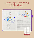 PAIBAS Graph Notebook for Women Men, 160 Pages Grid Paper, Graphing Notebooks for School, Work, Quad Ruled, Inner Pocket, A5 Hardcover Vintage Leather Journals for Writing, 5.8"x8.5" (Purple)