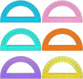 Zonon 500 Pieces Protractors Bulk Plastic 180 Degrees 6 Inch Translucent Protractors for Geometry, Angle Measurement, Students School Supplies